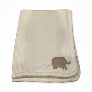 Carters Baby Elephant Plush White Blanket Throw Lovey Gray White Crib